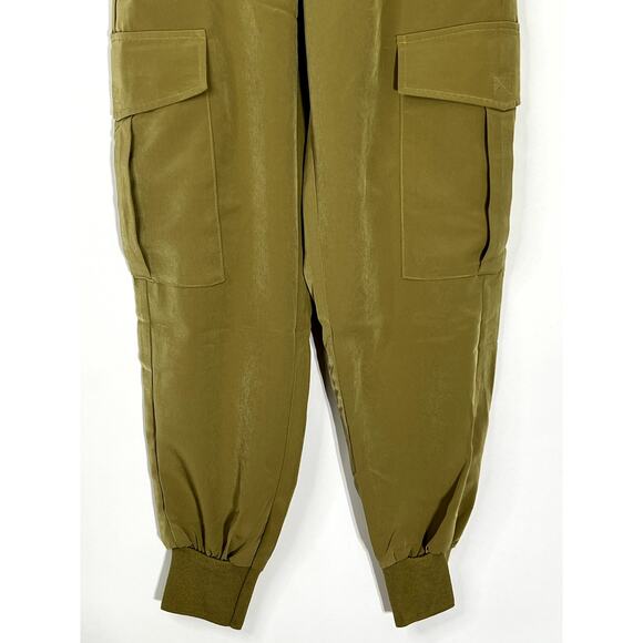 NWT Area Stars Olive Green High-waist Pockets Silky Cargo Jogger Pants Size S - Picture 4 of 9